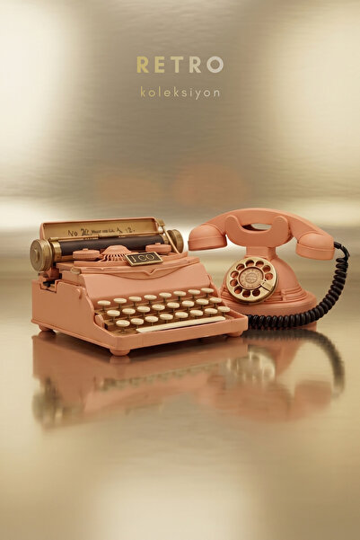 Pat Aksesuar Dekoratif Telefon & Daktilo 2'li Set