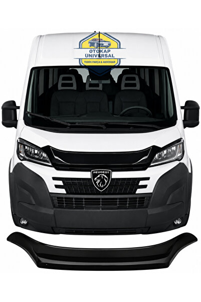UmTech Peugeot Boxer 2014-2025 Kaput Rüzgarlığı Koruyucu Siyah Kaput Koruma A...