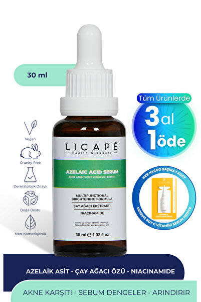 Licape Yağlı Ve Akneli Ciltler İçin Azelaic Acid Cilt Serumu 30ml