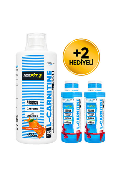 Sporfit Nutrition L-Carnitine 3500 Mg 1000 Ml 33 Servis Portakal + 2 x L-Karn...