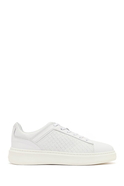 Derimod Erkek Beyaz Bağcıklı Kalın Tabanlı Deri Sneaker 26SFD660218
