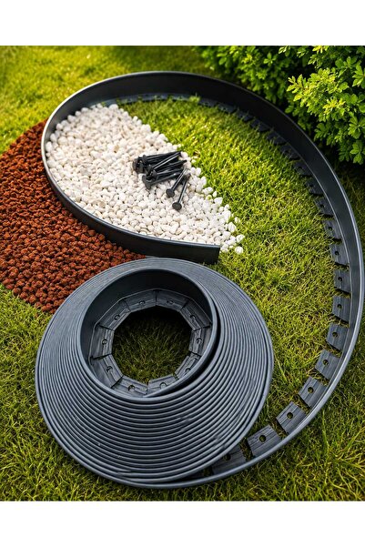 SouTech Esnek Çim Sınırlayıcı 15 Metre Çim Ayracı Bahçe Bordürü + 25 Sabitlem...