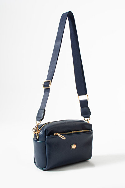 Ayax Geantă crossbody pentru femei, albastru marin, cu 3 compartimente, din p...