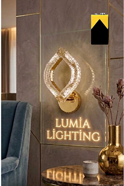 Lumia Lighting Yonca Model Gold Kristal Salon Mutfak Yatak Çocuk Odası Pilli ...