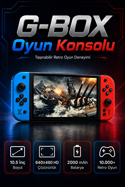 HARVOX G-BOX Oyun Konsolu Yeni Nesil El Atarisi 2000 Mah Batarya 10.000+ Oyun...
