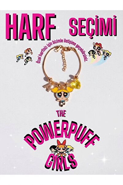 Reorah Collection Powerpuff Girls & Letter Kolye (adet)-altın Kaplama-bubbles...