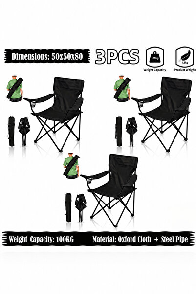Baytix HOME Folding Camping Chair with Armrests and Cup Holder, Foldable Beac...