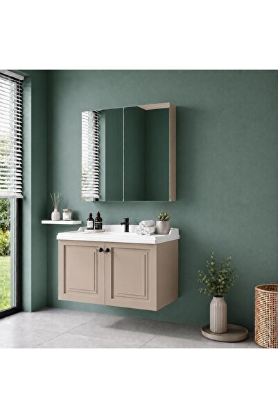 Gold Ban-yom RİSUS 80 VİZON MDF Banyo Mobilyası Seti