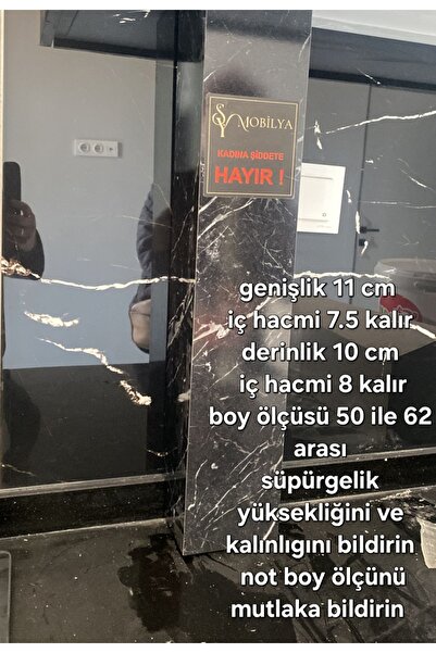 SY Parlak Siyah mermer desenli parlak Doğalgaz Boru Gizleme Soru Kısmından Öi...