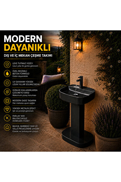 ZZDECOSTONE İMPACT MODERN BETON BAHÇE ÇEŞME TAKIMI