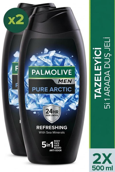 Palmolive Pure Arctic 2'li Erkek Duş Jeli 500 ml Vücut Şampuanı Banyo Jeli Vü...