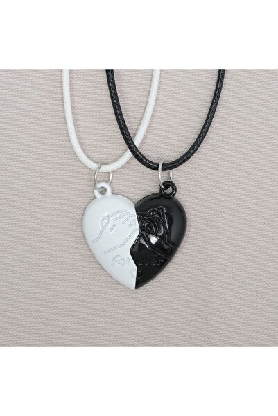 Zuum Accessories قطعتان من قلادة White, Black Forever، قلادة من حبل أبيض وأسو...