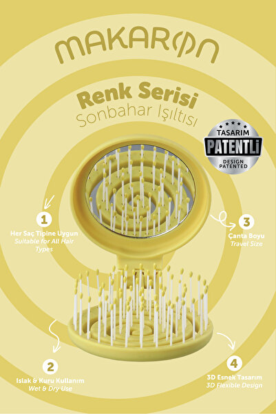 PROCO Perie de păr Beauty Makaron - Perie de păr tridimensională 3D flexibilă...