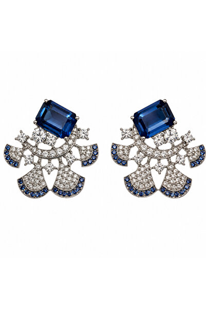 Store Diva Charm Crescent Stone Earrings