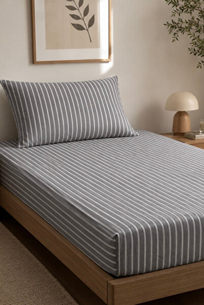 Boreas Home طقم ملاءة وغطاء وسادة مطاطي من لاينز بريميوم رانفورس - 100x200 / ...