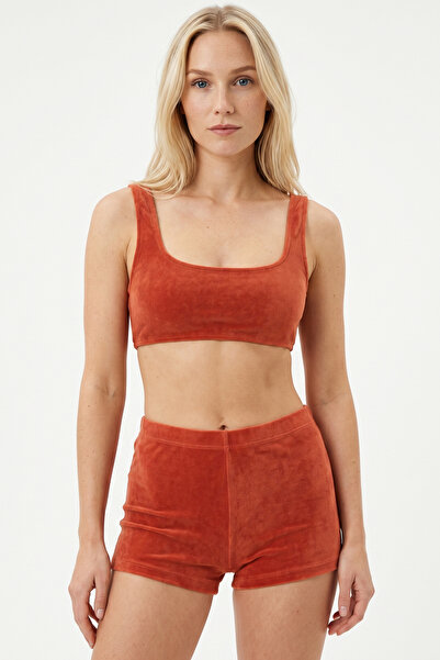 AQUELLA Towel Textured Pomegranate Blossom Bustier Shorts Set