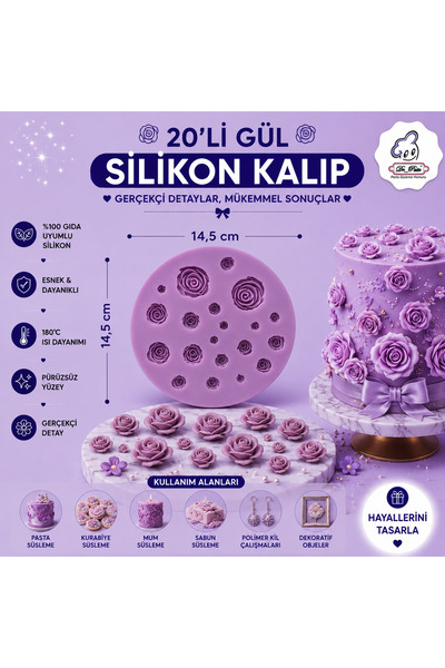 Dr.Paste Silikon Kalıp 20'li Gül