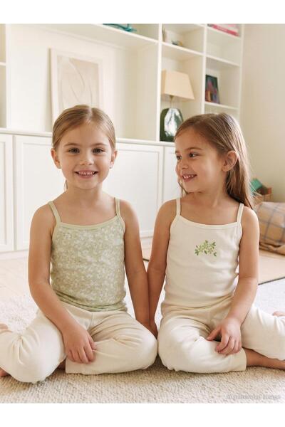 Civil Girls Floral 2-Piece Undershirt with Bow Accessories for Girls 2-10 Yea...