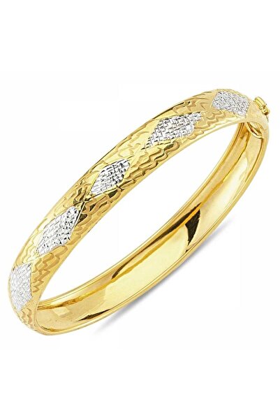 Sembol Gold Altın Taşsız Kelepçe 2 Taraflı