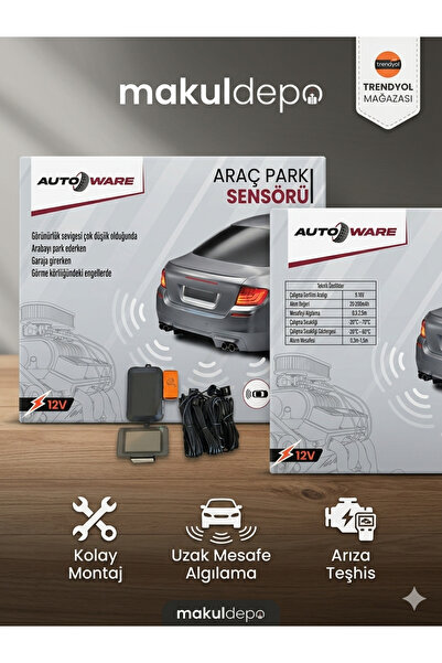 Autoware Renkli Lcd Ekranlı Türkçe Menü Park Sensörü