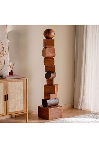 PAN HOME Stasa Polyresin Large Decor Sculpture 40x34x168cm - Brown