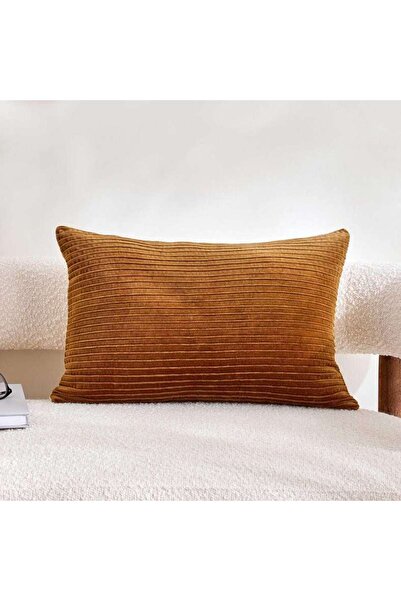 PAN HOME Indulgence Velvet Pleated Cushion Cover 35x50cm - Golden Oak
