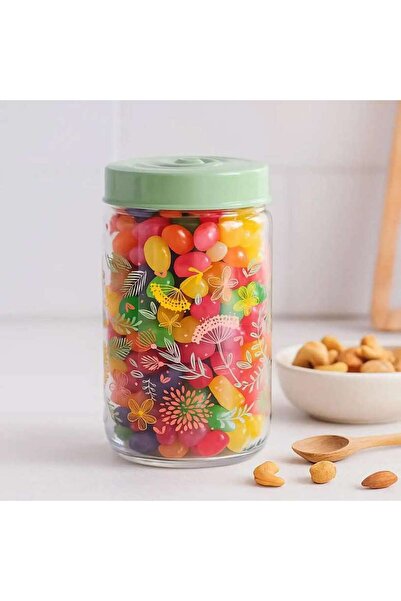 PAN HOME Botanic Storage Jar 660ml - Clear & Green