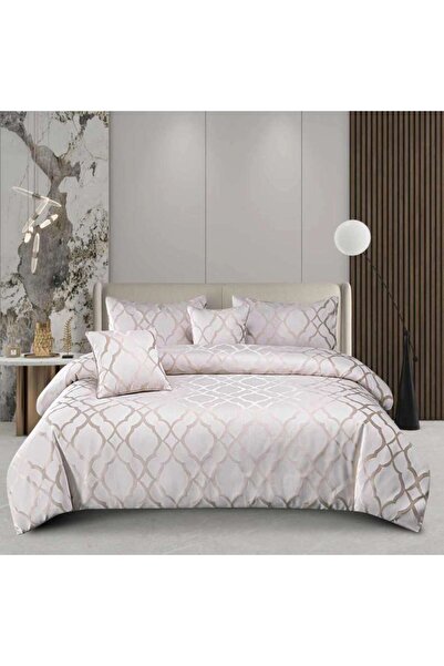 PAN HOME طقم لحاف جاكار من 3 قطع مقاس كينج 240×260 سم - لون بيج