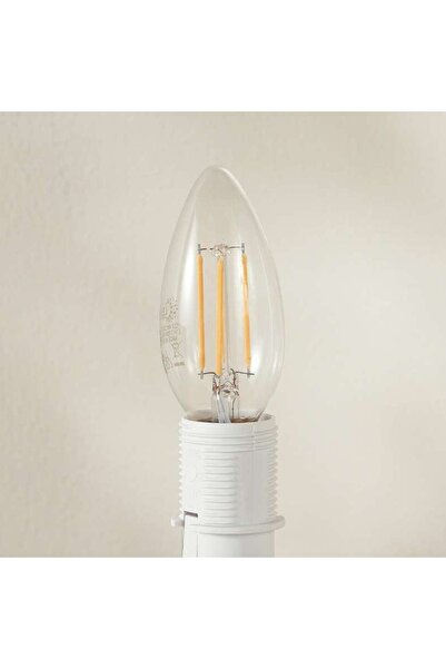 PAN HOME Levin Led C37 Filament Candle Bulb E14 4w Warm Light - White