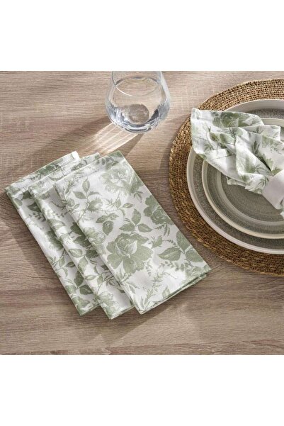 PAN HOME طقم مناديل قطنية مطبوعة من إنجلش جاردن مكون من 4 قطع مقاس 45×45 سم -...