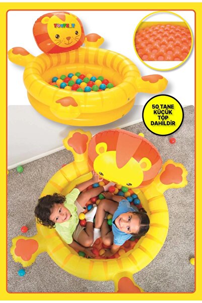 TOYFEST Şişme Tabanlı Aslan Figürlü Oyun Havuzu