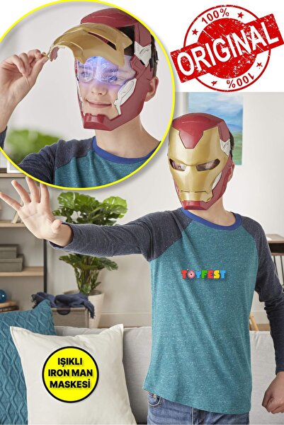 TOYFEST Iron Man Işıklı Flip Up Mask Brown - Elektronik  Maske