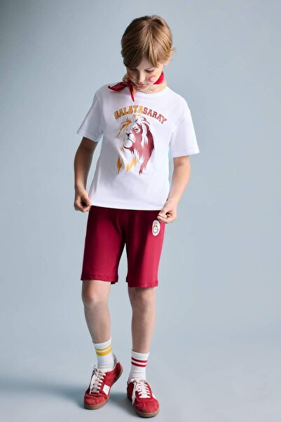 DeFacto Galatasaray Kısa Kollu Pijama Üst Şort Pijama Alt 2li Pijama Takımı E...