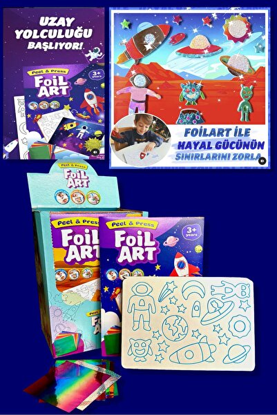 TOYFEST FOILART Peel & Press Yapışkanlı Renkli Basklı Folyo Sanatı 1 li Uzay ...