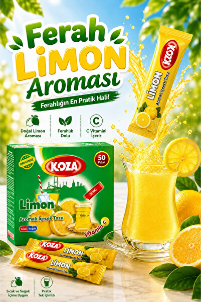 Koza Gurmelerin Seçimi Pratik Lezzet Limon Aromalı İçecek Tozu Soğuk ve Sıcak...
