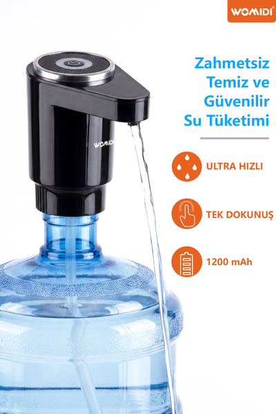 womidi Type-C Şarjlı Otomatik Damacana Su Pompası Sessiz Ultra Hızlı BPA İçer...