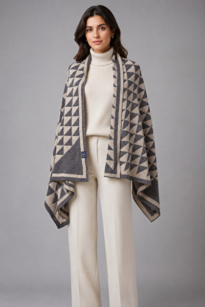 Sebir Moda Knitwear Shawl - Triangle Pattern