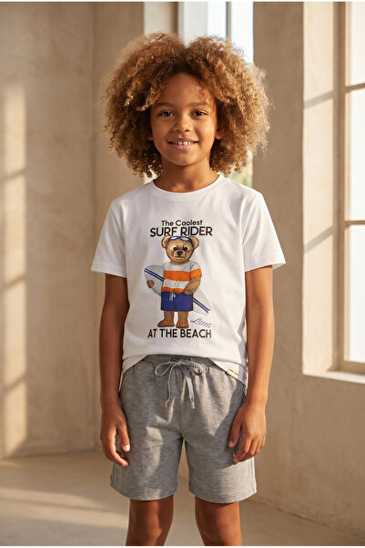 Katia&Bony Boy's the Coolest Surf Rider White Shorts Set