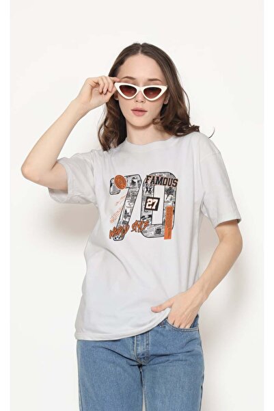 buzagi tasarım ürünleri Urban Regular Fit Unisex White T-Shirt