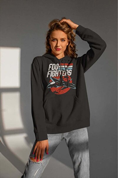 buzagi tasarım ürünleri Foo Fighter Digital Print Hooded Unisex Sweatshirt