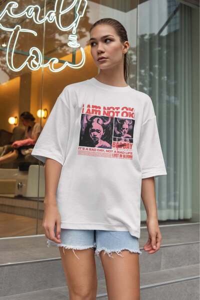 buzagi tasarım ürünleri Urban Oversize Unisex White T-Shirt