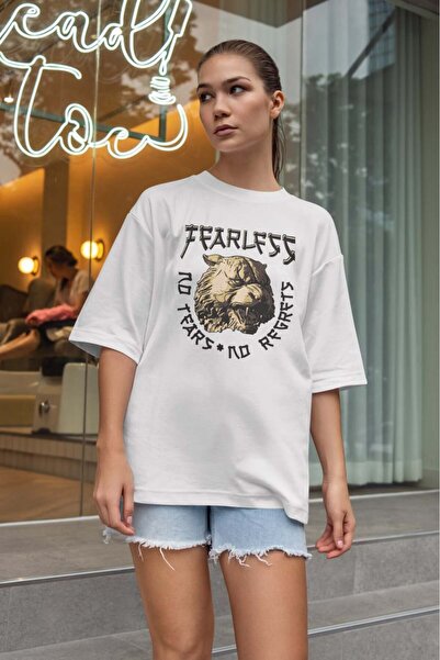 buzagi tasarım ürünleri Urban Oversize Unisex White T-Shirt