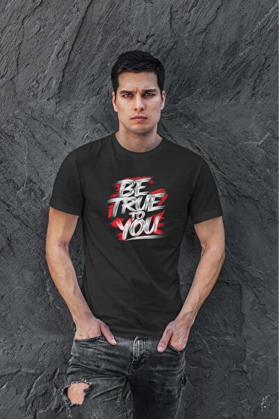 buzagi tasarım ürünleri Be True Regular Fit Black Unisex T-Shirt