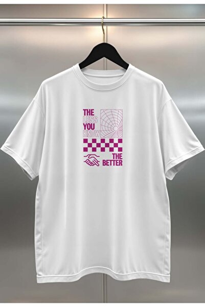 buzagi tasarım ürünleri The Better Digital Print Oversize White Unisex T-Shirt