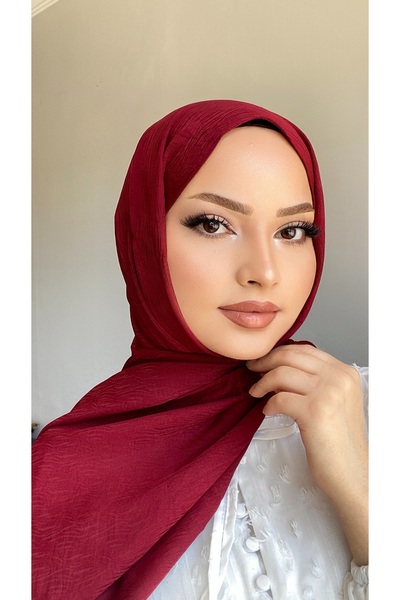 CUOCA LOUNGE Yağmur Desen Bordo Pamuk Şal
