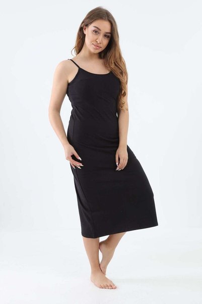 CARINA Women's Solid Cotton Cami Dress