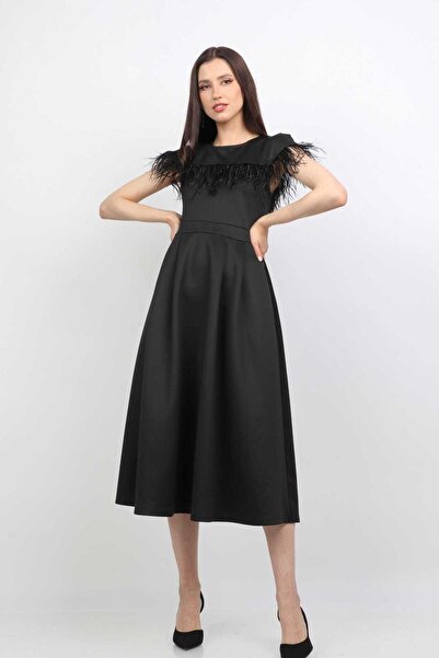 mica Short Wide Sleeve Satin Midi Dress