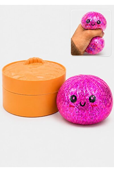 DAT Glitter Squishy Ball Transparent Dumpling Stress Ball Squeezable Sensory ...