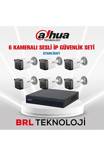 DAHUA 6 Kameralı 2 Mp Sesli İp Güvenlik Kamera Seti IPC-HFW1230TC1-SA