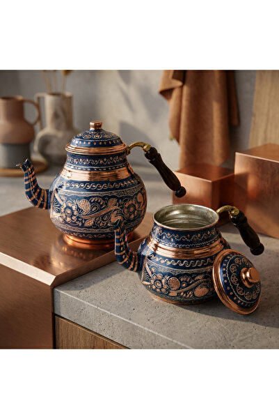 Generic Turkish Handmade Tea Pot Set with Extra Lid - Top Pot and Bottom Pot,...